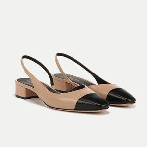 New Veronica Beard Cecile Leather Cap Toe Slingback Sz 9